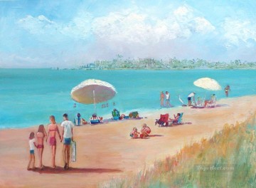 Day at the Beach Oil Paintings